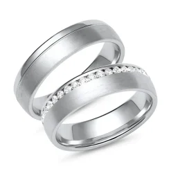 Trauringe aus Weißgold oder Platin mit 39 Diamanten ER0063s