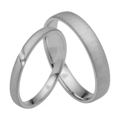 Trauringe aus Weißgold, Platin, Palladium mit Diamant RAU0255-KWs