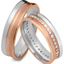 Trauringe 750er Rot- Weissgold 33 Brillanten EHE0315-7s