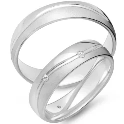 Trauringe 333er Weissgold 6 Brillanten EHE0063-3s