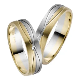 Trauringe Gelb- und Weißgold 5mm 50867