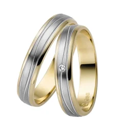 Trauringe Gelb- und Weißgold 4mm 50843