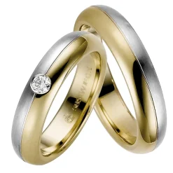 Trauringe Gelb- und Weißgold 5mm 50723