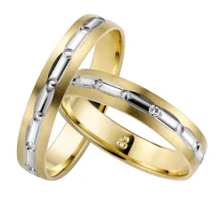 Trauringe Gelb- und Weißgold 4mm 03686-040