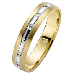 Trauringe Gelb- und Weißgold 4mm 03686-040