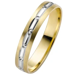 Trauringe Gelb- und Weißgold 4mm 03686-040