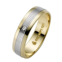 Trauringe Gelb- und Weißgold 5mm 50831