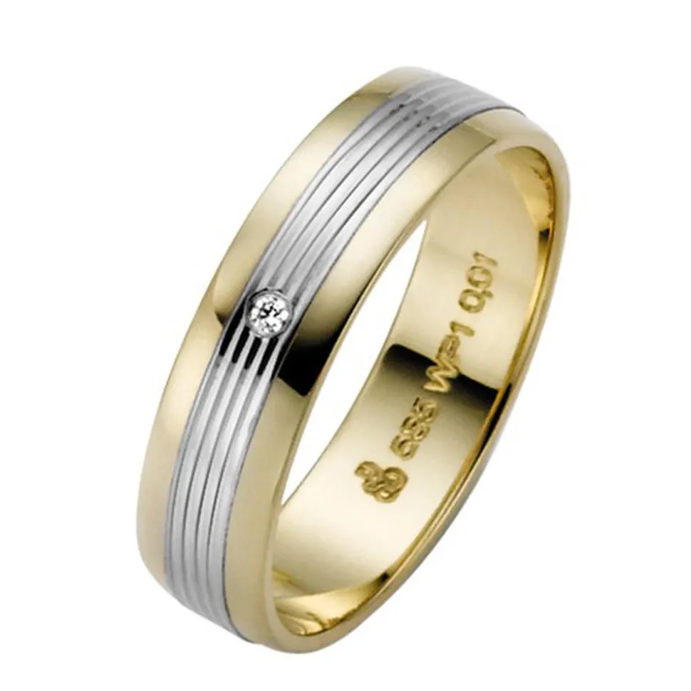 Trauringe Gelb- und Weißgold 5mm 50831