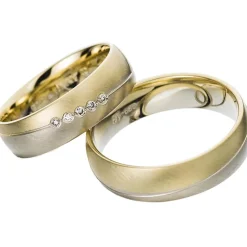 Trauringe Gelb- und Weißgold 6mm 50662