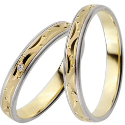 Trauringe Gelb-Weißgold 3,5mm 51023