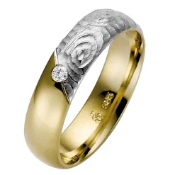 Trauringe Weiß- und Gelbgold 5mm 50741