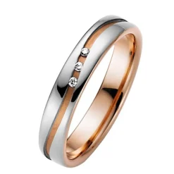 Trauringe Weiß- und Rotgold 4mm 50923