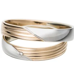 Trauringe Weiß- und Rotgold 4mm 50653