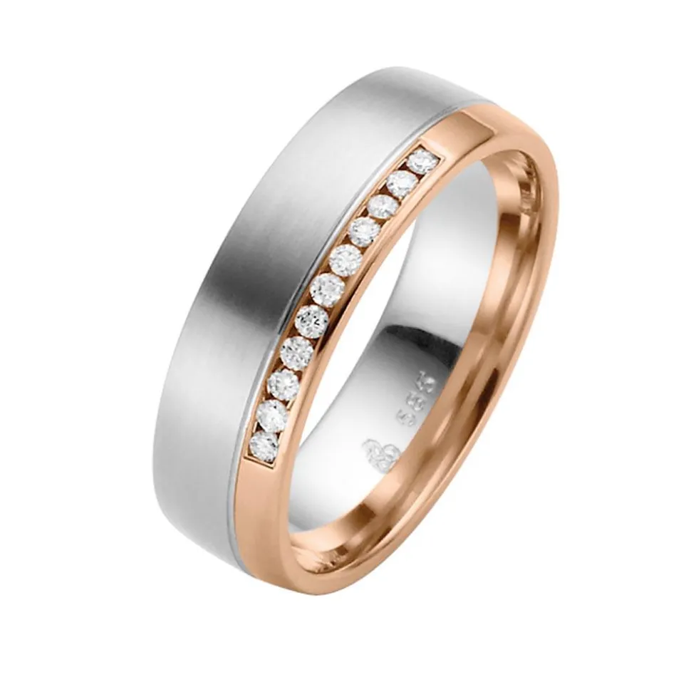 Trauringe Weiß- und Rotgold 6mm 50873