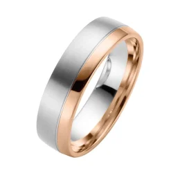 Trauringe Weiß- und Rotgold 6mm 50873