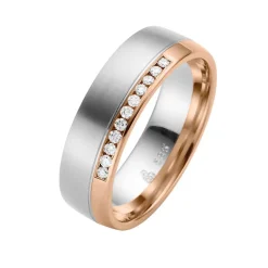 Trauringe Weiß- und Rotgold 6mm 50873