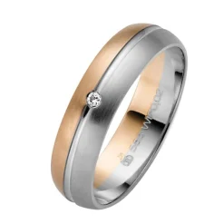 Trauringe Weiß- und Rotgold 5mm 50834