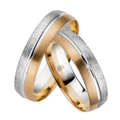 Trauringe Weiß- und Rotgold 5mm 03691