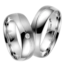 Trauringe Weißgold 6mm 06271