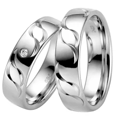 Trauringe Weißgold 6mm 06284