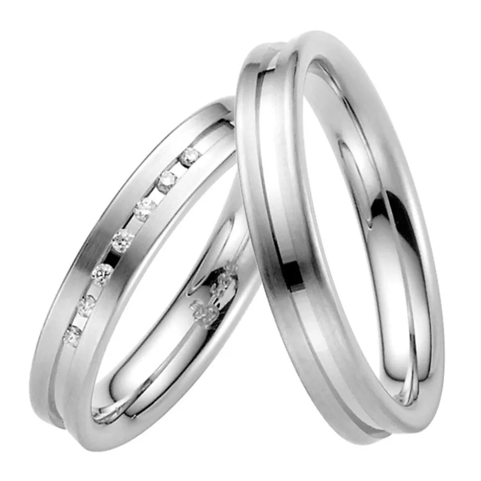 Trauringe Weißgold 4mm 39407
