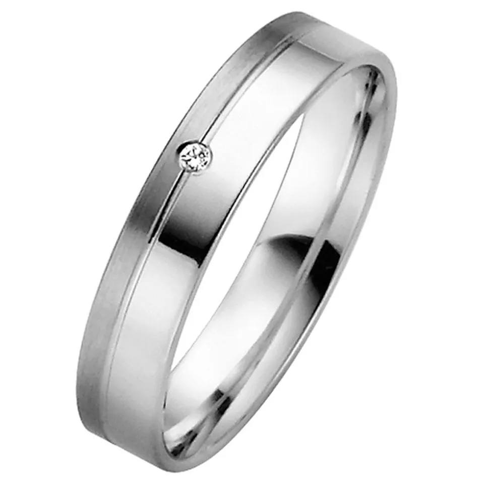 Trauringe Weißgold 4mm 03689-040