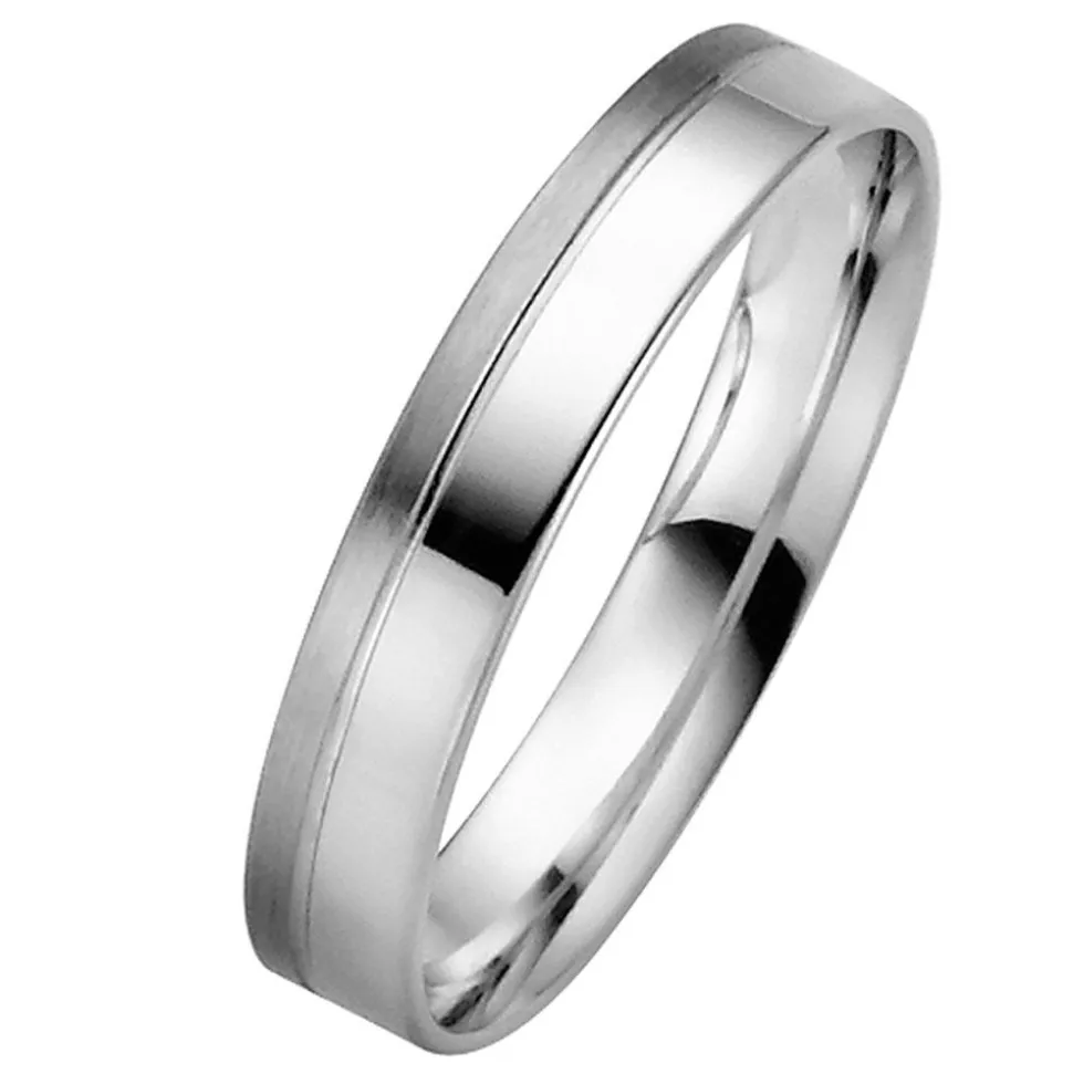 Trauringe Weißgold 4mm 03689-040