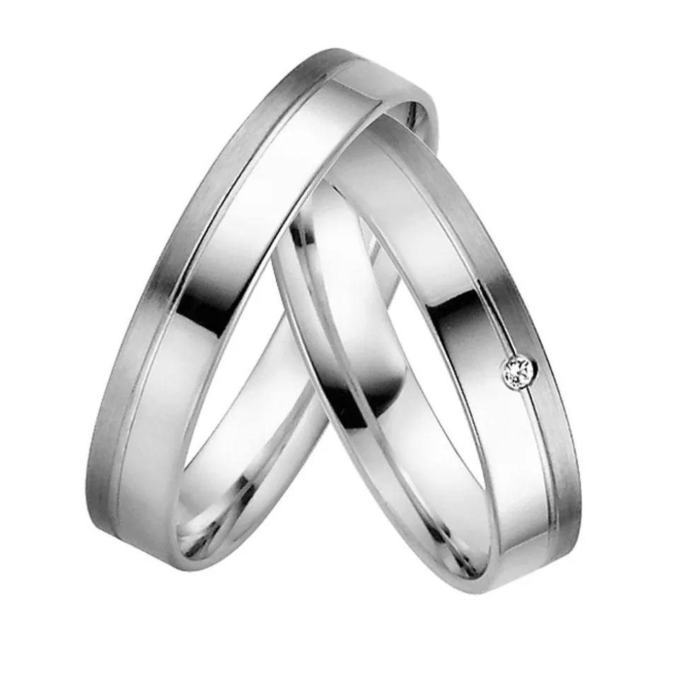 Trauringe Weißgold 4mm 03689-040