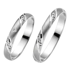 Trauringe Weißgold 3mm 03445