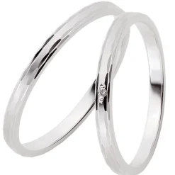Trauringe Weißgold 2mm 03453