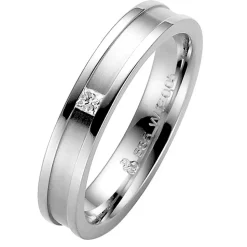 Trauringe Weißgold 4mm 04814