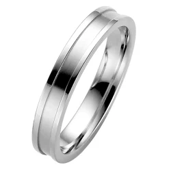 Trauringe Weißgold 4mm 04814