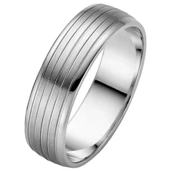 Trauringe Weißgold 6mm 06296