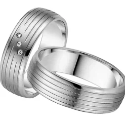 Trauringe Weißgold 6mm 06296