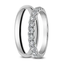 Trauringset aus 14 Karat Weißgold, Lab Grown Diamonds ERSET0004SL