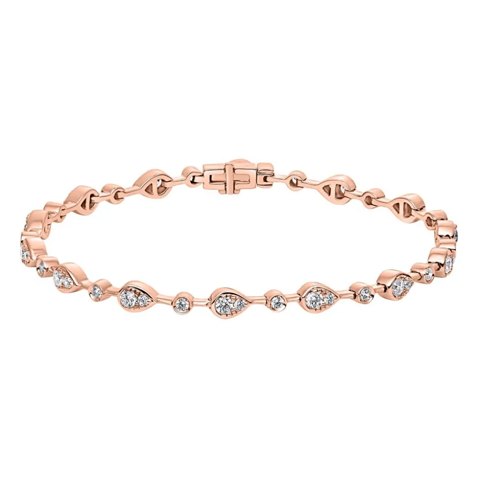Tropfen Armband aus Roségold, lab grown Diamanten BDB0026LG-RSL