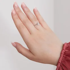 Tropfen Halo-Ring aus Weißgold oder Platin, Diamanten BDR0055-WSL