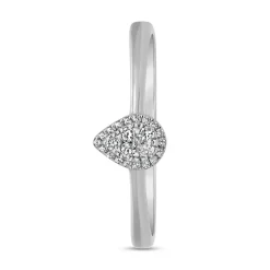 Tropfen Halo-Ring aus Weißgold oder Platin, Diamanten BDR0055-WSL