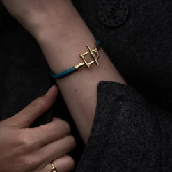 T-Shackle Armband aus Leder, petrol PH004150