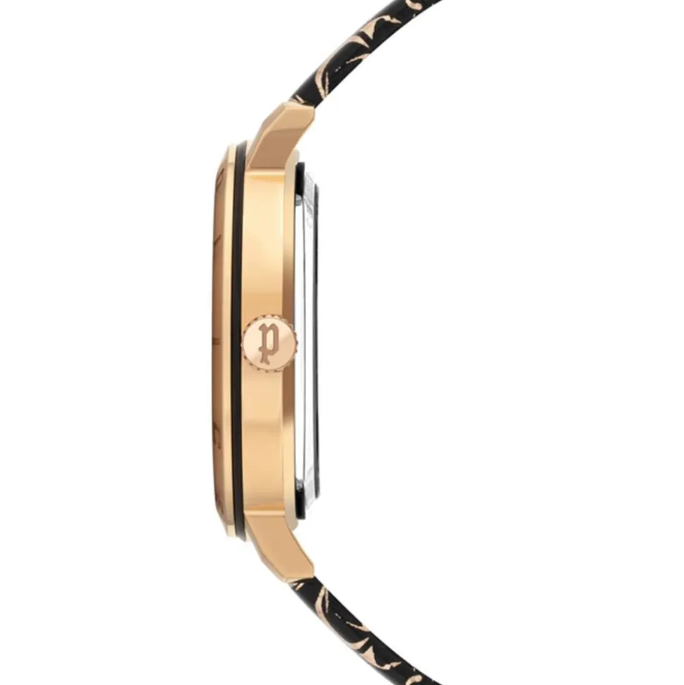 Uhr Ponta für Damen mit Quarzwerk, schwarz-rosé PL.16033MSRB/32