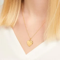 Vergoldete 925 Silberkette Herz Zirkonia SP0582SLK