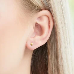 Vergoldete 925er Silber Kugel Ohrstecker LSE0017