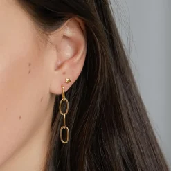 Vergoldete 925er Silber Ohrstecker für Damen LSE0037-G