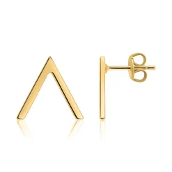 Vergoldete 925er Silber Ohrstecker im V-Design LSE0031