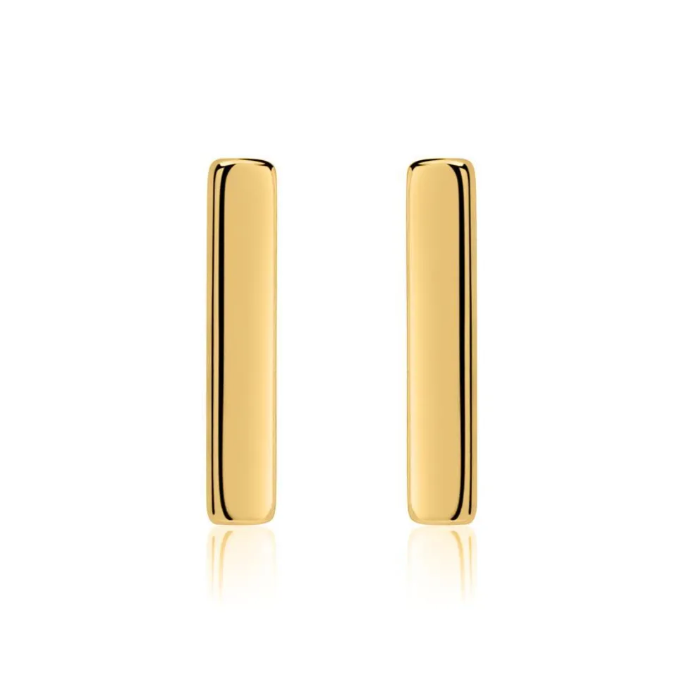Vergoldete 925er Silber Stäbchen Ohrstecker LSE0025