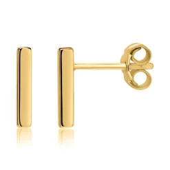 Vergoldete 925er Silber Stäbchen Ohrstecker LSE0025
