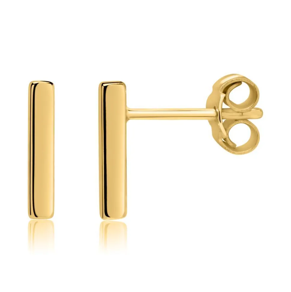 Vergoldete 925er Silber Stäbchen Ohrstecker LSE0025