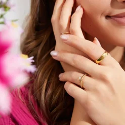 Vergoldeter 925er Silberring im Dot-Design LSR0013