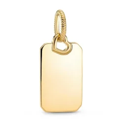 Vergoldeter rechteckiger Anhänger mit Herz, gravierbar 368611C00