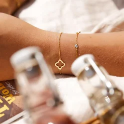 Vergoldetes 925 Silberarmband mit Anhänger LSB0005